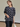 Female wearing a Black With White Flower Mughal Butti Print Fusion Round Neckline No Collar Top