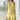 Female wearing a Yellow Solid Color Babydoll V-Neck Neckline Dress