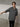 Female wearing a Grey  Color Kindergarten Checks Print Na Style V-Neckline Neckline Cotton Cambric Shirt