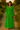 Female wearing a Green Solid Color A-Line V-Neck Neckline Chelsea Collar Dress