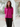Female wearing a Pink Solid Color Western No Neckline Banded Or Stand Collar Shirt