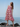 Female wearing a Red & White, Abstract Print Flared Sweetheart Neckline No Collar Dress