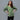 Female wearing a Green  Color Yellow Small Butti Print Fitted Style Round Neckline Cotton Cambric Shirt