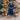 Female wearing a Blue Solid Color   A-Line Style Notched Neckline Cotton Slub Dress