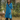 Female wearing a Turquoise Blue Solid Color Overlap V-Neck Neckline Kurta