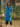 Female wearing a Turquoise Blue Solid Color Overlap V-Neck Neckline Kurta