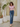 Female wearing a Pink Solid Color   Western Style Na Neckline Cotton Slub Tunic
