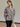 Female wearing a Royal Blue  Color Royal Blue Big Flowers Print Fusion Style V-Neck Neckline Cotton Shifli Tunic