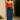 Female wearing a Orange Solid Color Western Sweetheart Neckline Top