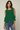 Female wearing a Green Solid Color   Western Style Round Neckline Cotton Slub Tunic
