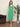 Female wearing a Sea Green Solid Color Babydoll Square Neckline Dress