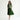 Female wearing a Green Solid Color   A-Line Style Cotton Slub Skirt