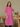 Female wearing a Pink Solid Color Kurta Round Neckline Shirt