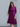 Female wearing a Purple Solid Color   A-Line Style Round Neckline Cotton Slub Dress