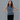 Female wearing a Indigo  Color Blue Flower Print Fusion Style V-Neck Neckline Pure Cotton Tunic