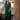 Female wearing a Green Solid Color Flared Scoop Neckline Horseshoe Collar Kurta