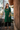Female wearing a Green Solid Color Flared Scoop Neckline Horseshoe Collar Kurta