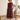 Maroon Sleeveless Midi Dress with Printed Panel Hem