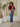 Female wearing a Maroon Solid Color   Western Style Crew Neckline Cotton Slub Tunic