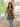 Female wearing a Taupe Flower Print Fusion Square Neckline No Collar Tunic