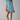 Female wearing a Ferozi Blue Solid Color A-Line Scoop Neckline Dress