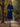 Female wearing a Blue Solid Color   A-Line Style Tucked Neckline Cotton Slub Dress
