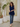 Female wearing a Blue Solid Color   Western Style V-Neck Neckline Cotton Slub Tunic