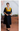 Female wearing a Black Solid Color Empire Line Notched Neckline Kurta