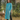 Female wearing a Ferozi Blue Solid Color Kurta V-Neckline Neckline Mandarin Collar Shirt