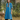 Female wearing a Ferozi Blue Solid Color Kurta V-Neckline Neckline Mandarin Collar Shirt