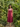 Maroon Sleeveless Midi Dress with Embroidered V-Neck