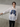 Female wearing a White Solid Color   Na Style Na Neckline Cotton Slub Shirt