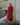 Female wearing a Red Solid Color   A-Line Style Round Neckline Cotton Slub Kurta