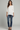 Female wearing a White Solid Color   Western Style Slashed Neckline Cotton Slub Tunic