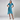 Female wearing a Greyish Blue Solid Color A-Line Dress