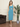 Female wearing a Ferozi Blue Solid Color Babydoll Square Neckline Dress