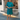 Female wearing a Ferozi Blue Solid Color   A-Line Style High Or Bottle Neckline Cotton Slub Dress