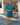 Female wearing a Ferozi Blue Solid Color   A-Line Style High Or Bottle Neckline Cotton Slub Dress