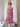 Female wearing a Fuschia Pink Sanganeri, White Floral Mughal Butta Print Tiered Square Neckline Dress