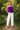 Female wearing a Purple Solid Color Western Strapless Neckline Top
