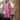 Female wearing a Rose Pink Solid Color Straight Trapeze Neckline Continuous Collar Kurta