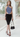 Female wearing a Greyish Blue Solid Color Western Asymmetric Neckline Top