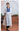 Female wearing a Off White Solid Color Pinafore V-Neck Neckline Notched Collar Kurta