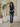 Female wearing a Blue Solid Color   Fusion Style V-Neck Neckline Cotton Slub Tunic