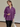 Female wearing a Purple Solid Color   Fusion Style V-Neck Neckline Cotton Slub Tunic