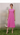 Female wearing a Pink Solid Color A-Line Scoop Neckline No Collar Dress