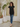 Female wearing a Black Solid Color   Fusion Style Round Neckline Cotton Slub Tunic