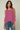 Female wearing a Pink Solid Color   Western Style Round Neckline Cotton Slub Tunic