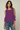 Female wearing a Purple Solid Color   Western Style Round Neckline Cotton Slub Tunic