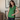 Female wearing a Green Solid Color Fusion Plunge Neckline No Collar Tunic